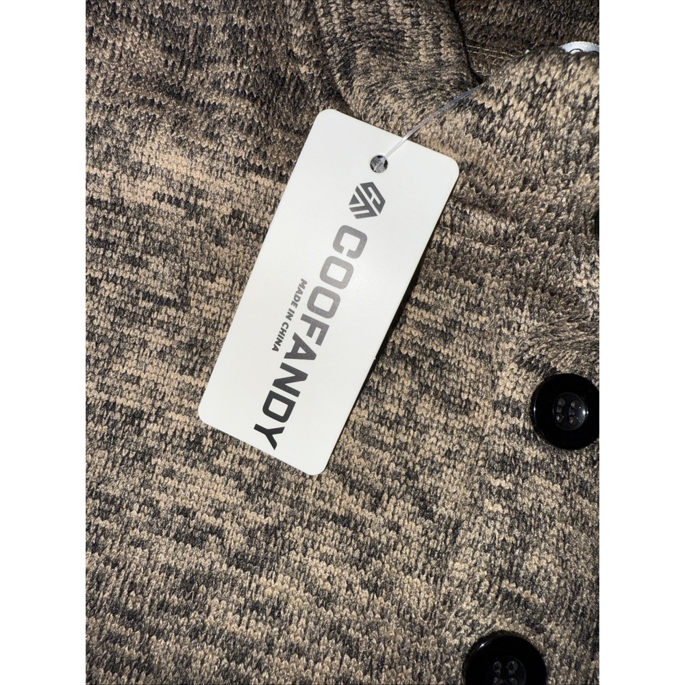 Coofandy Men's Sweater‎ Brown Black Medium - Picture 4 of 10